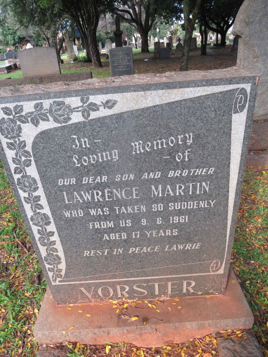 VORSTER Lawrence Martin -1961
