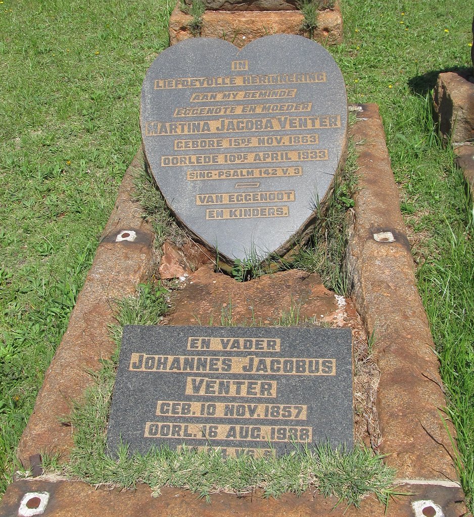VENTER Johannes Jacobus 1857-1938 &amp; Martina Jacoba 1863-1933