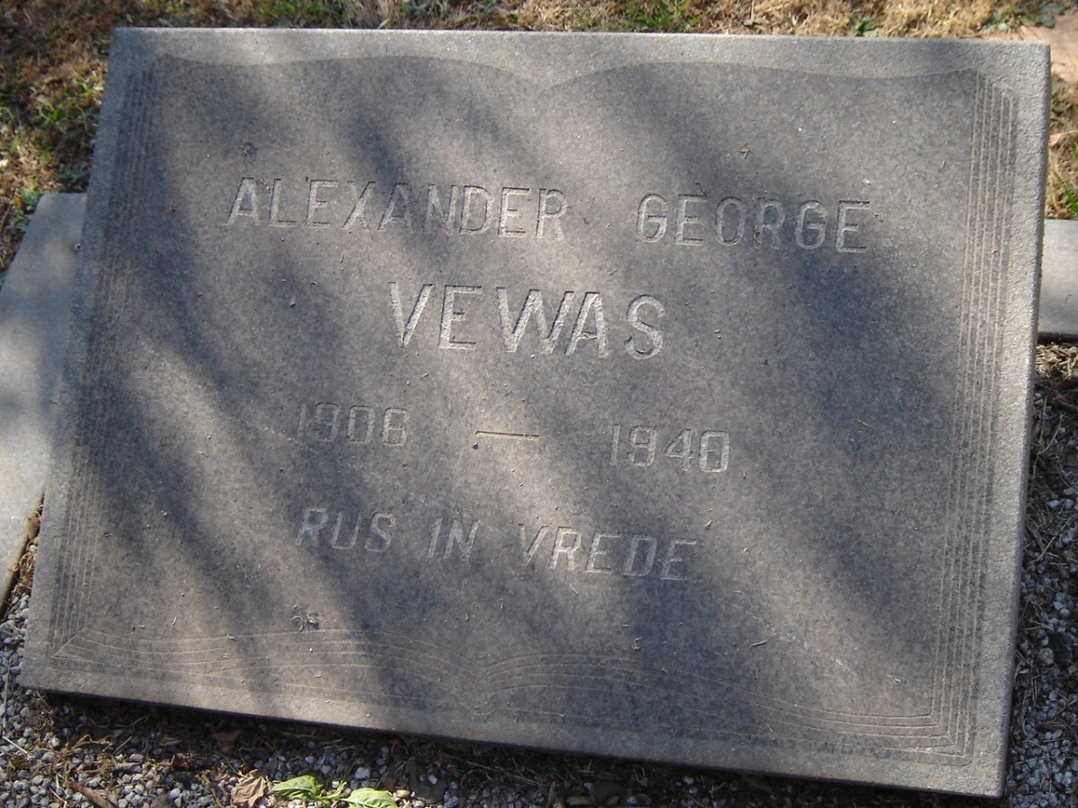 VEWAS Alexander George 1906-1940