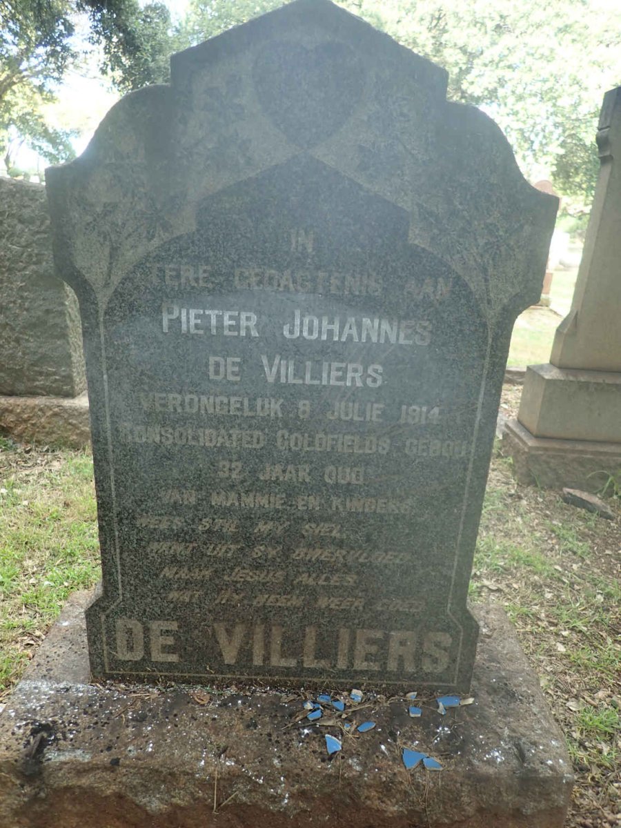 VILLIERS Pieter Johannes, de -1914