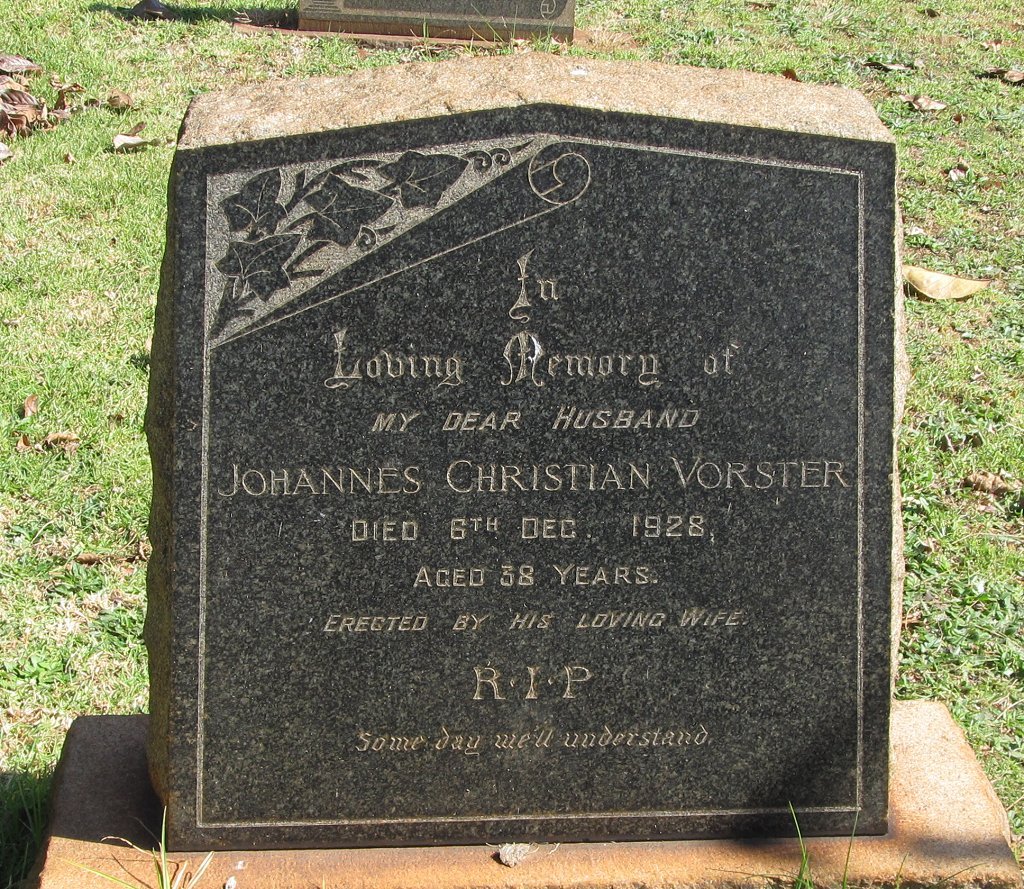 VORSTER Johannes Christian -1928