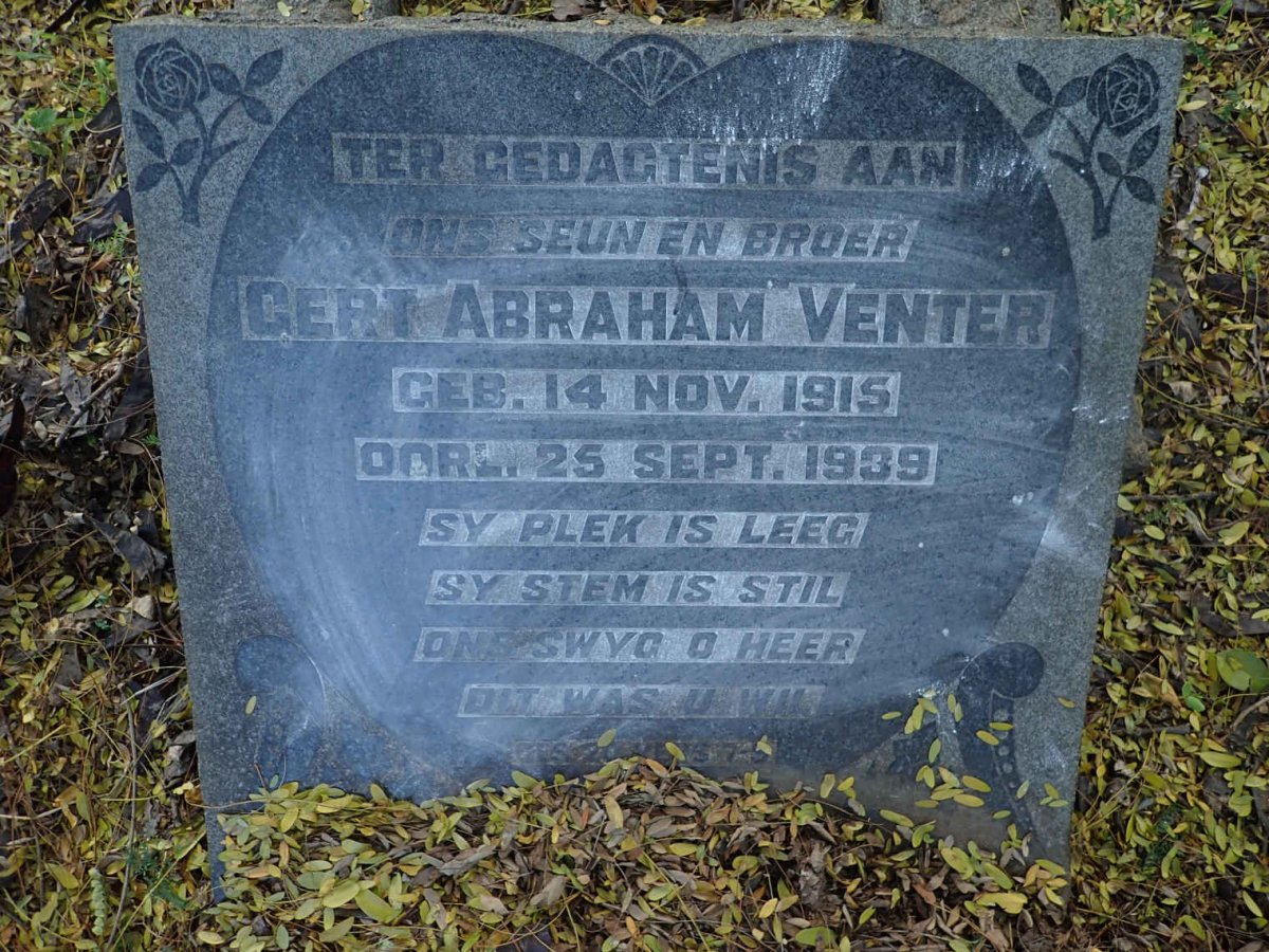 VENTER Gert Abraham 1915-1939