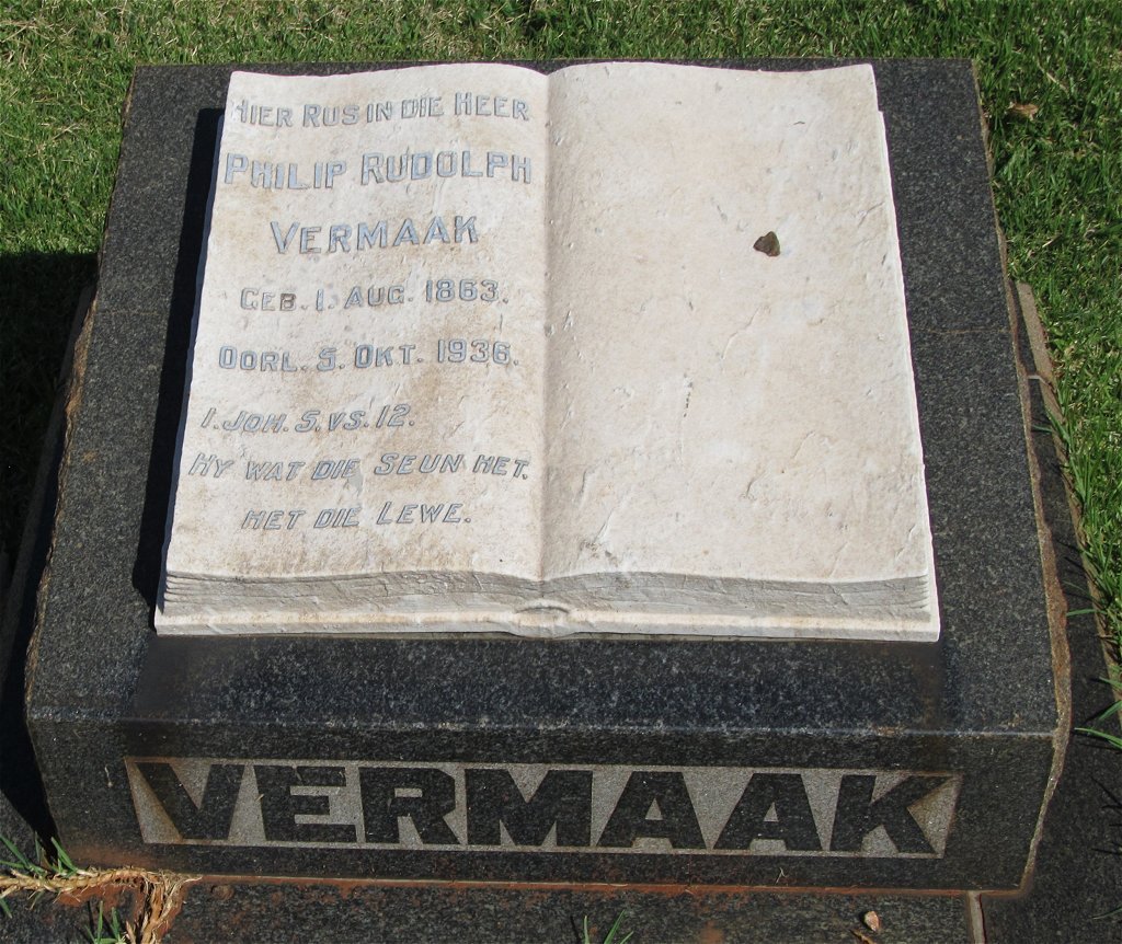 VERMAAK Philip Rudolph 1863-1936