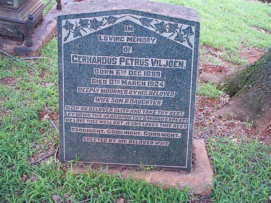 VILJOEN Gerhardus Petrus 1889-1924