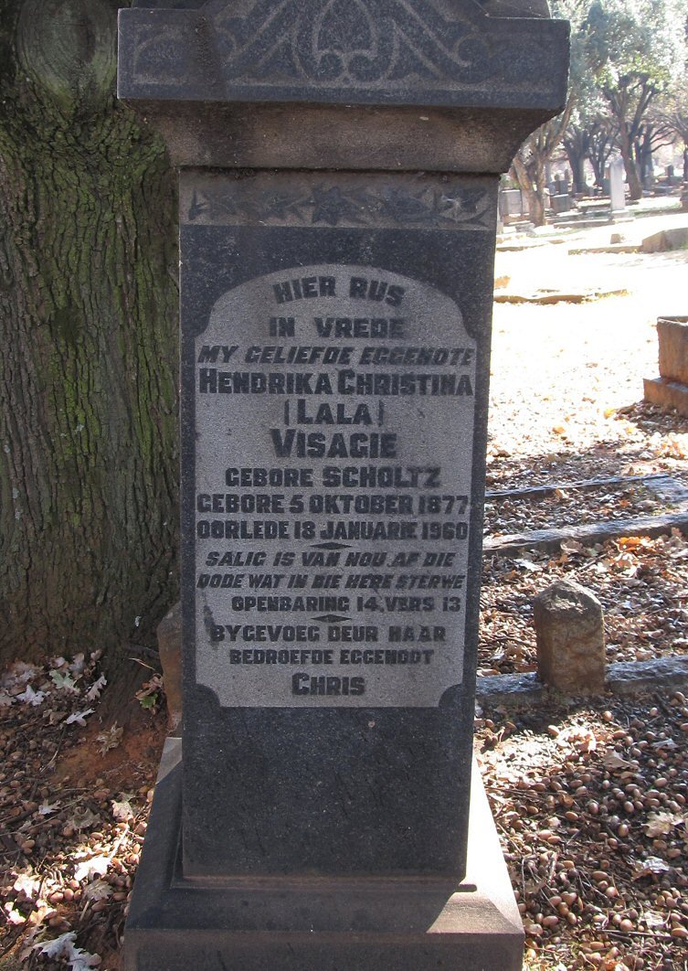 VISAGIE Hendrika Christina, nee SCHOLTZ 1877-1960