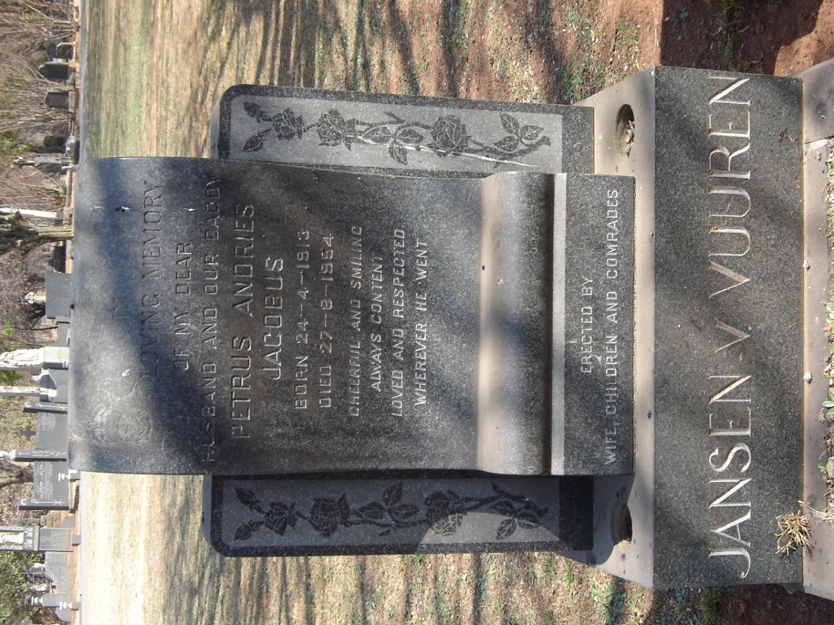 VUUREN Petrus Andries Jacobus, Jansen v 1913-1954