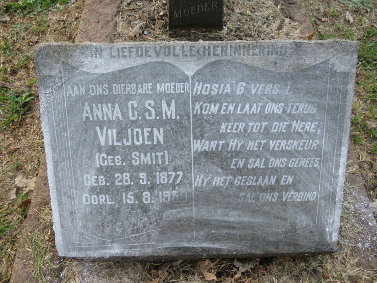 VILJOEN Anna G.S.M. nee SMIT 1877-1950