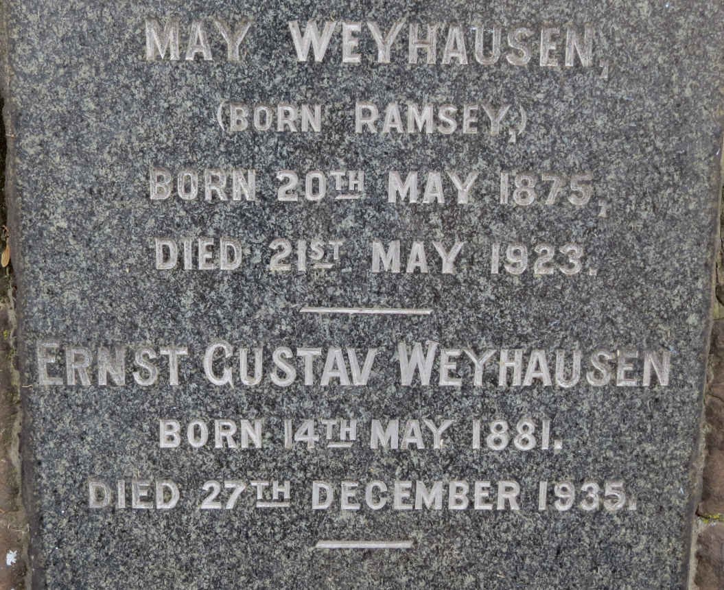 WEYHAUSEN Ernst Gustav 1881-1935 &amp; May RAMSEY 1875-1923