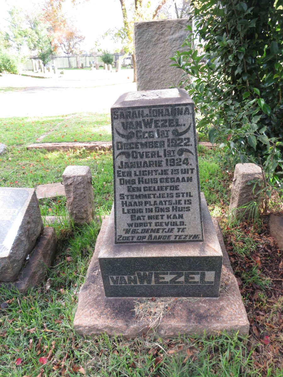 WEZEL Sarah Johanna, van 1922-1924