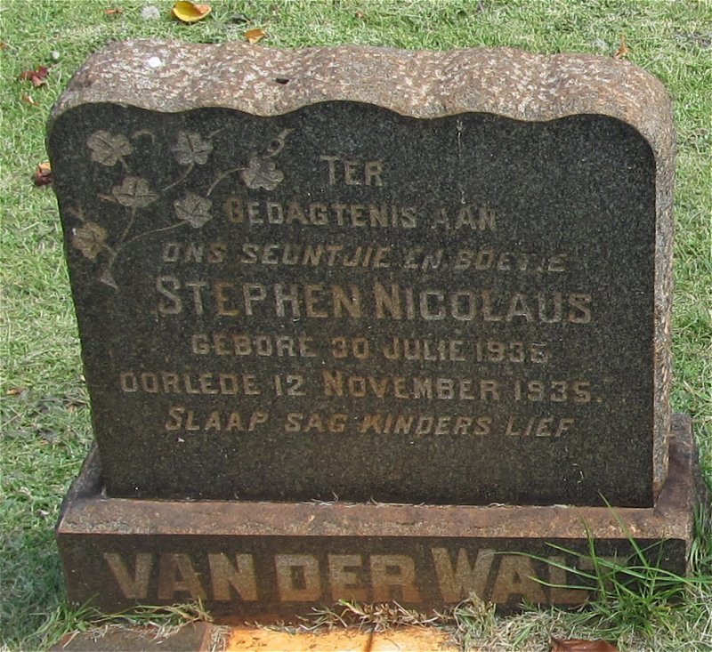WALT Stephen Nicolaus, van der 1935-1935