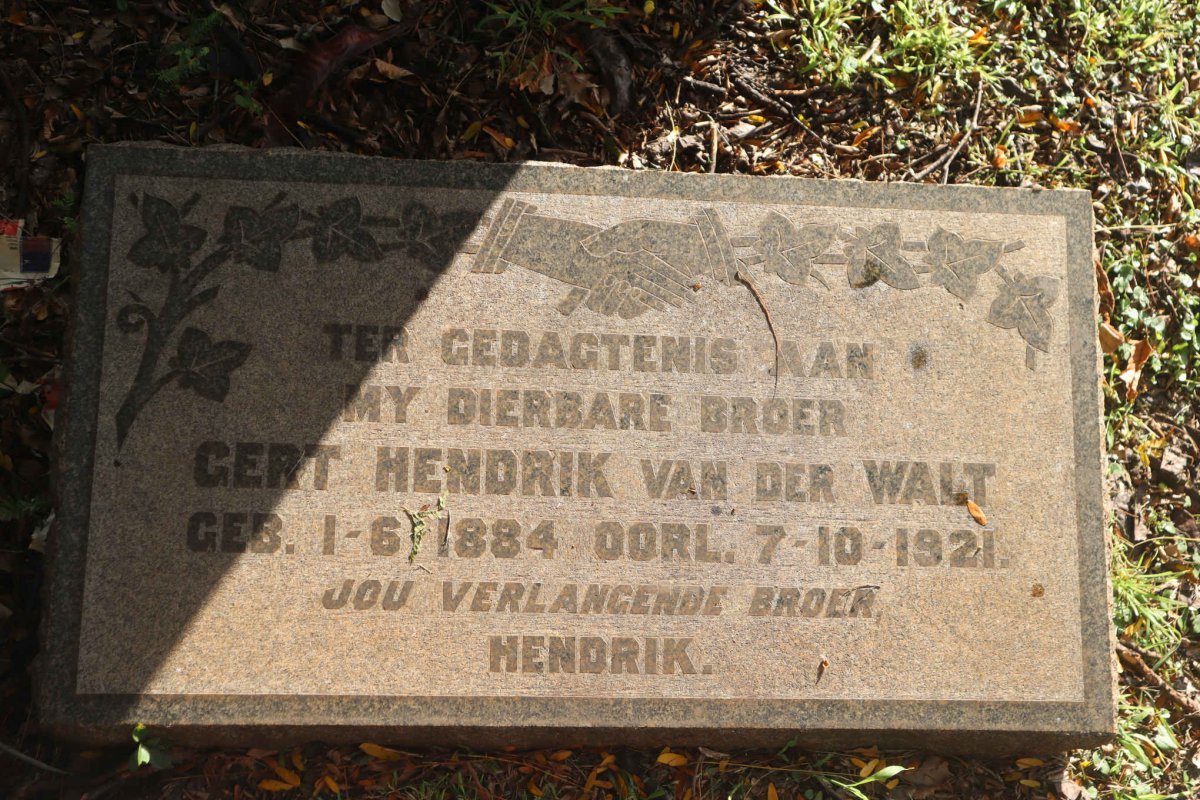 WALT Gert Hendrik, van der 1884-1921