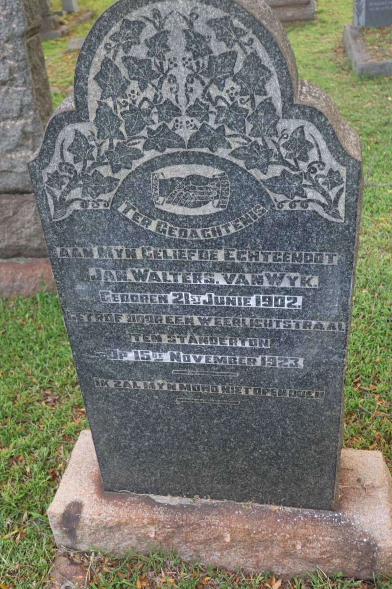 WYK Jan Walters, van 1902-1923