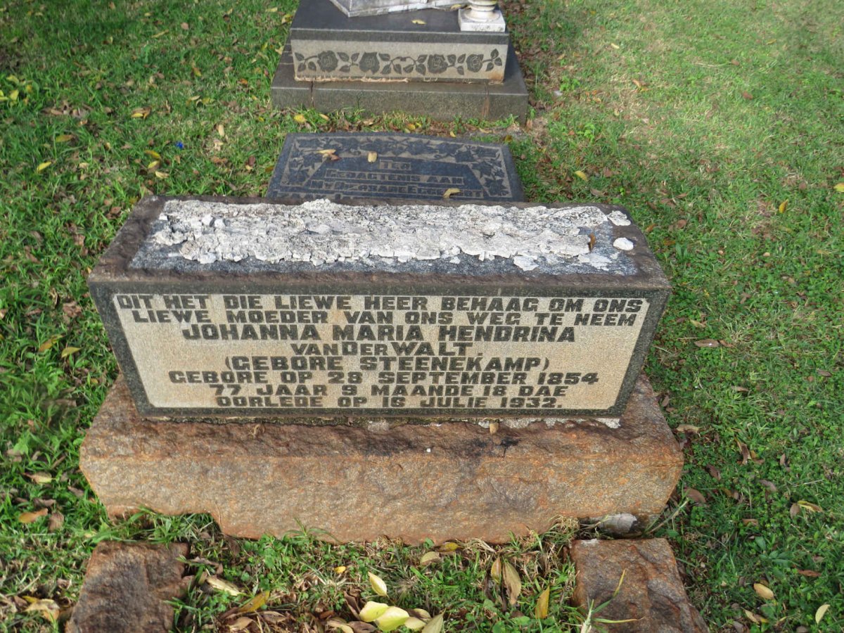 WALT Johanna Maria Hendrina, van der nee STEENEKAMP 1854-1932