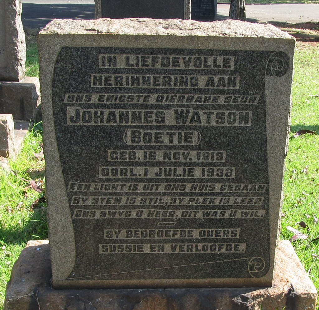 WATSON Johannes 1913-1938
