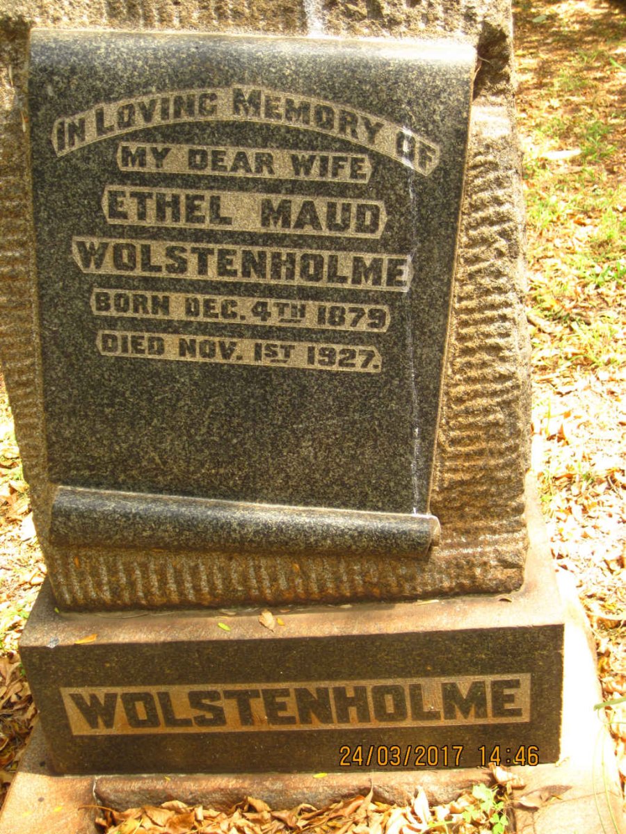 WOLSTENHOLME Ethel Maud 1879-1927