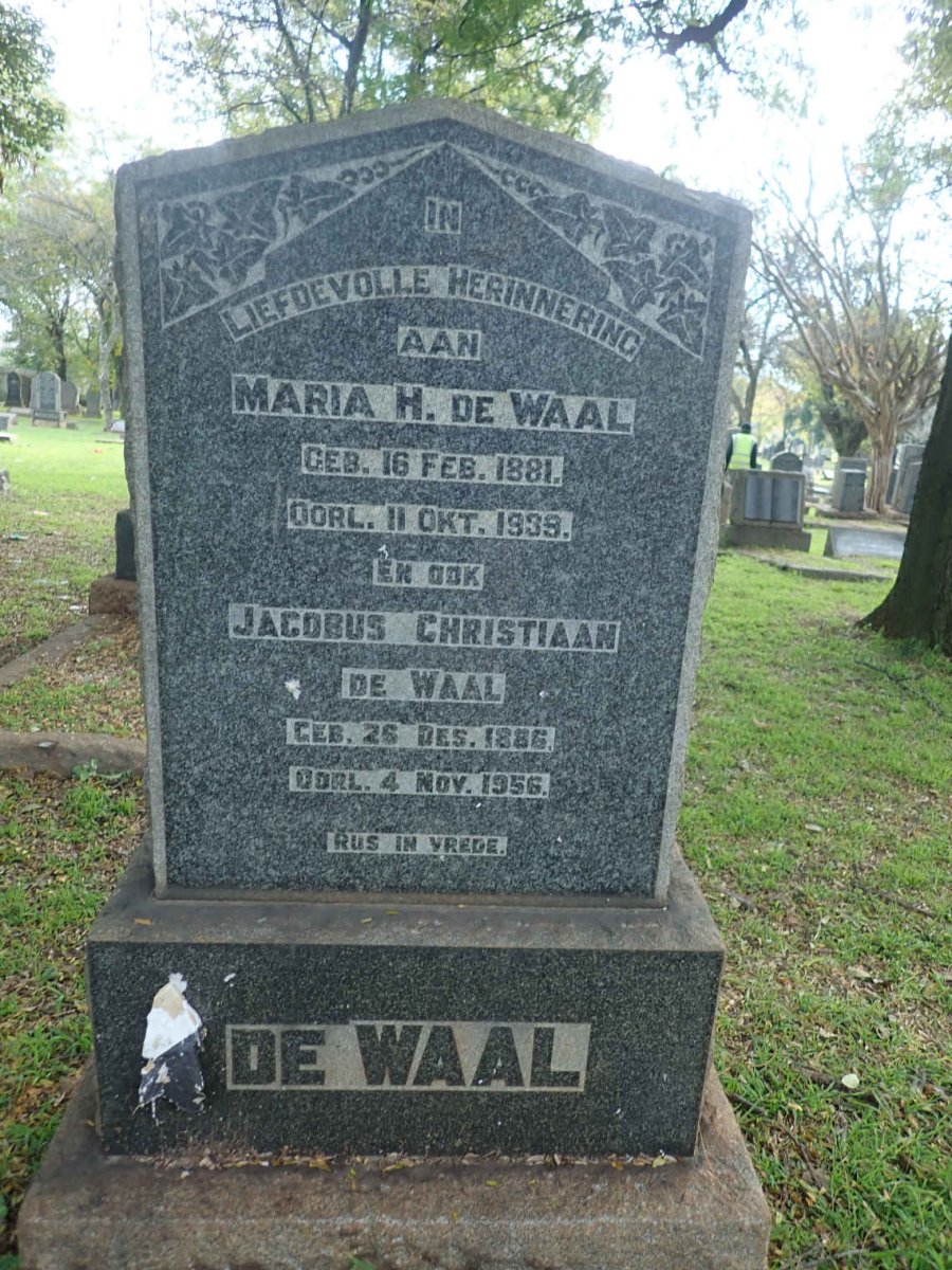 WAAL Jacobus Christiaan, de 1886-1956 &amp; Maria H. 1881-1939