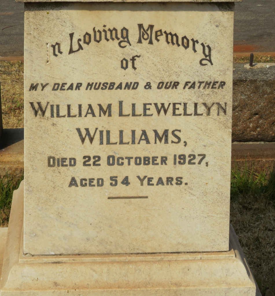 WILLIAMS William Llewellyn -1927