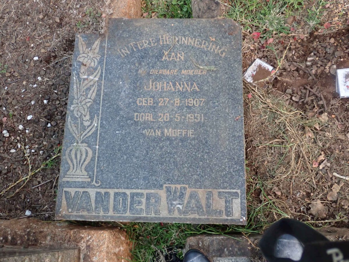 WALT Johanna, van der 1907-1931