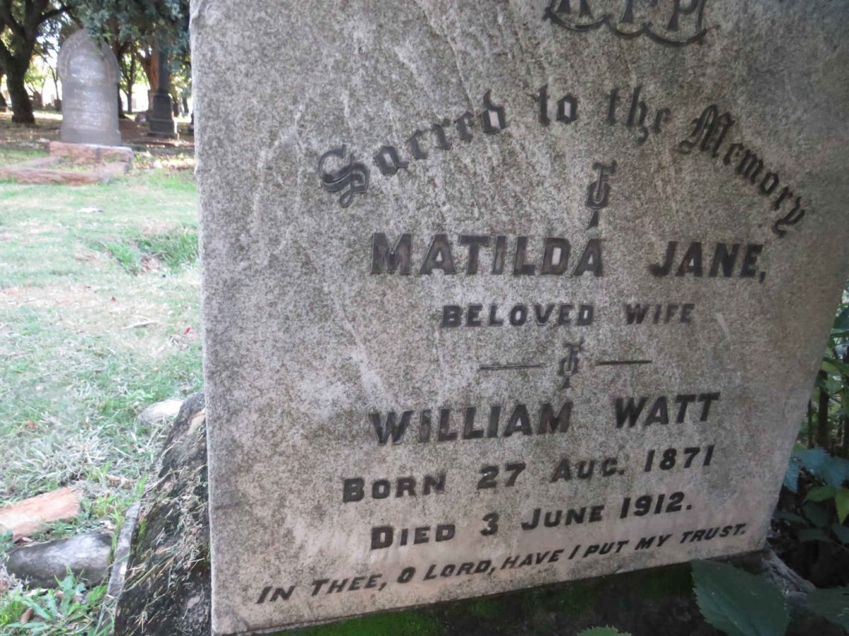 WATT Matilda Jane 1871-1912