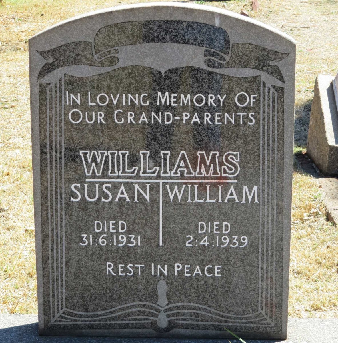 WILLIAMS William -1939 &amp; Susan -1931