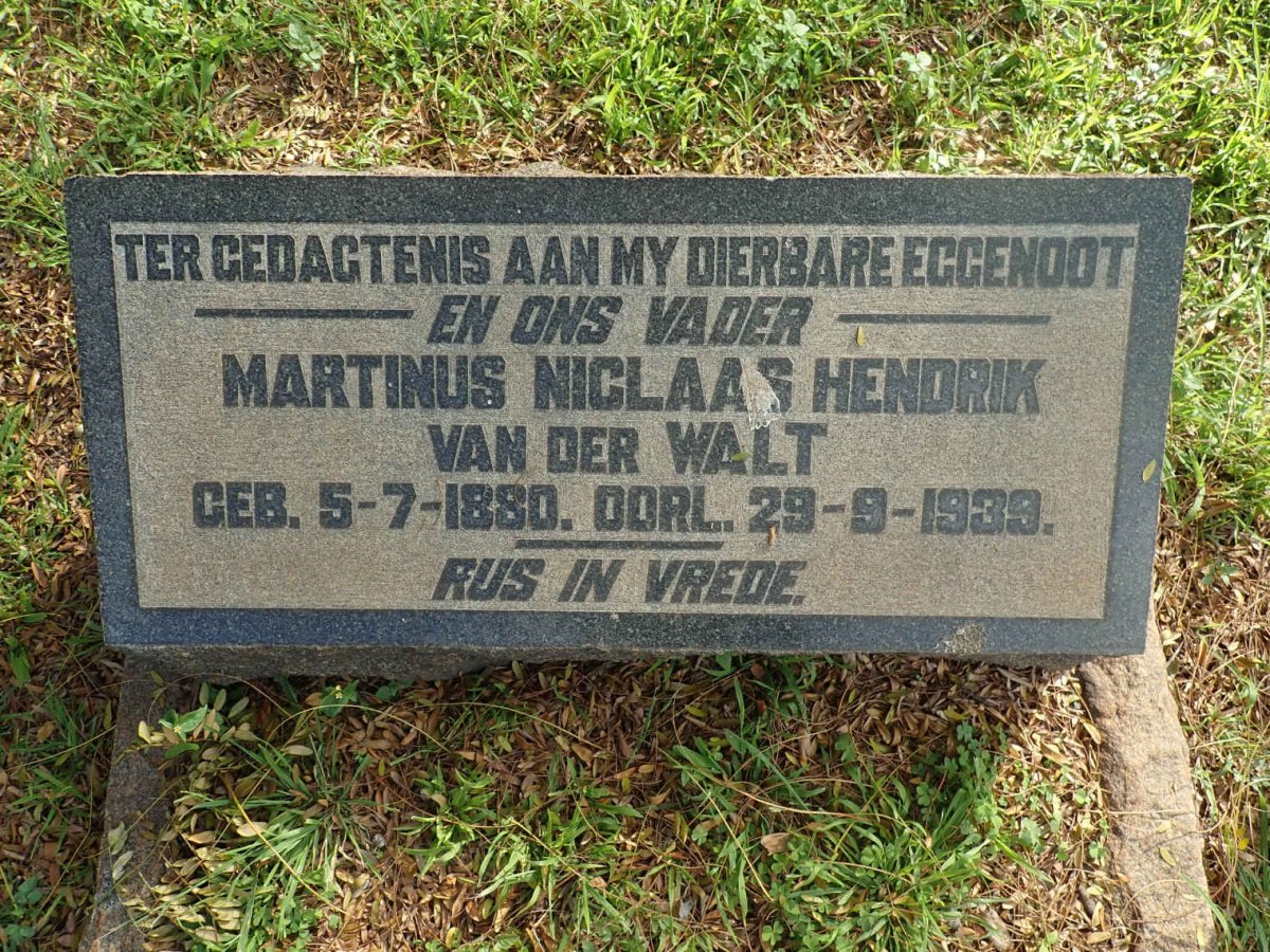 WALT Martinus Niclaas Hendrik, van der 1880-1939