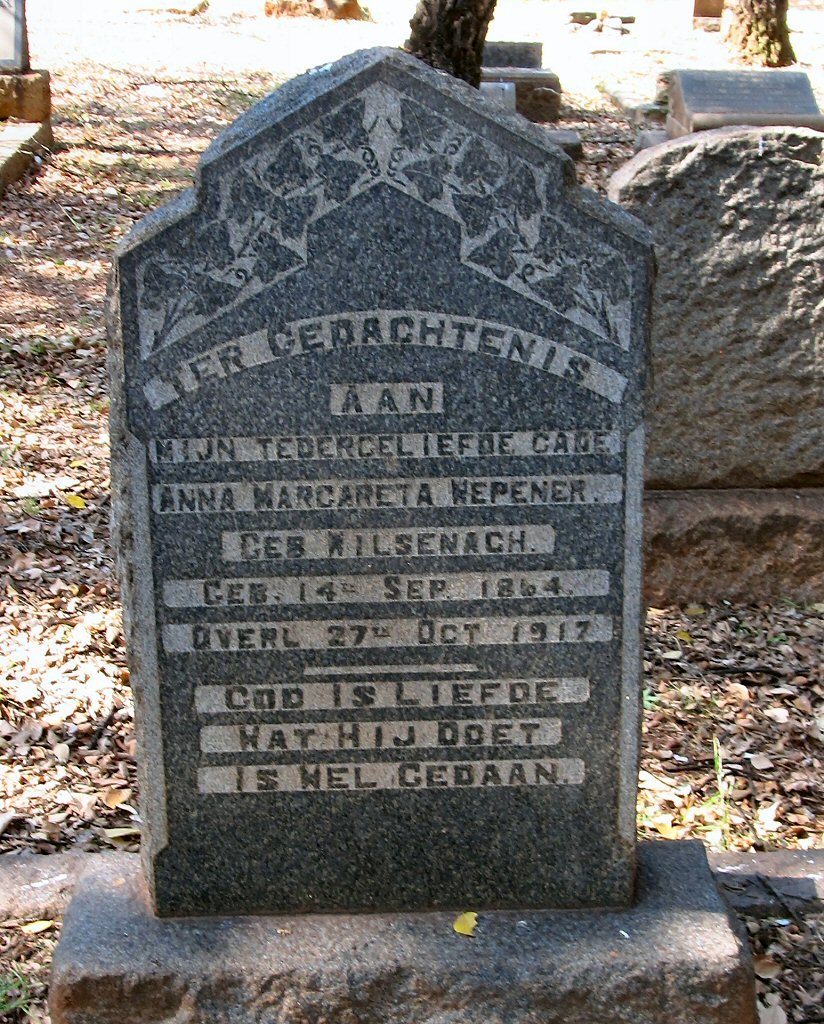 WEPENER Anna Margareta nee WILSENACH 1864-1917