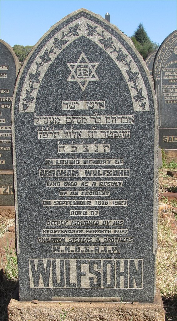 WULFSOHN Abraham -1927