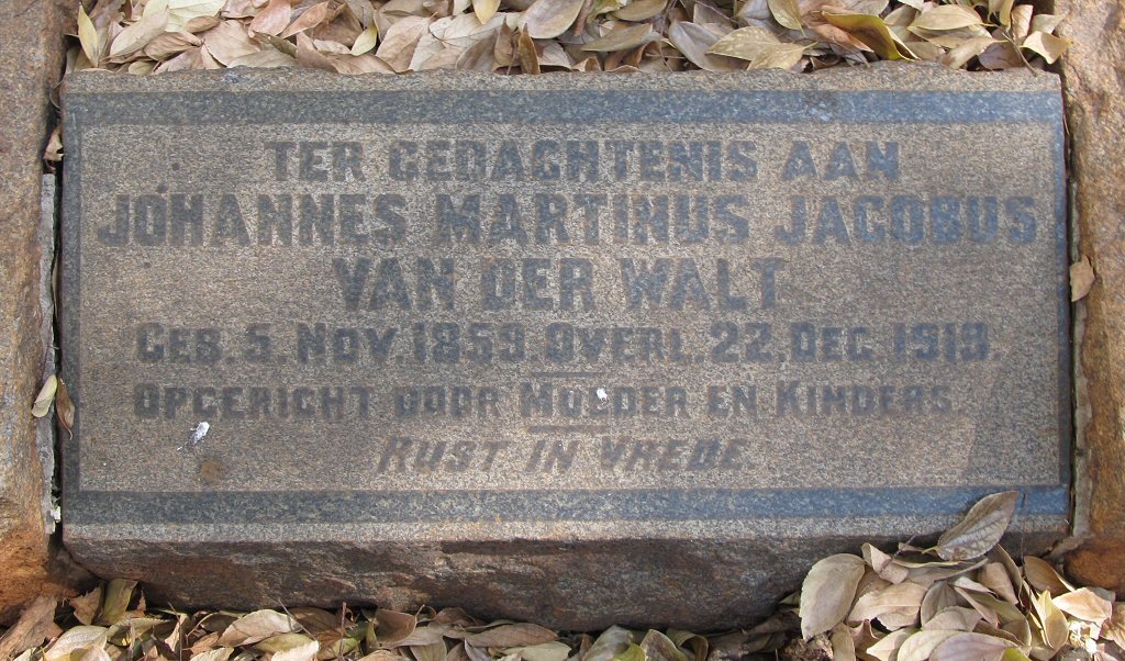 WALT Johannes Martinus Jacobus, van der 1859-1919