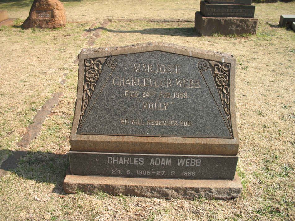 WEBB Charles Adam 1905-1986 &amp; Marjorie Chancellor -1959