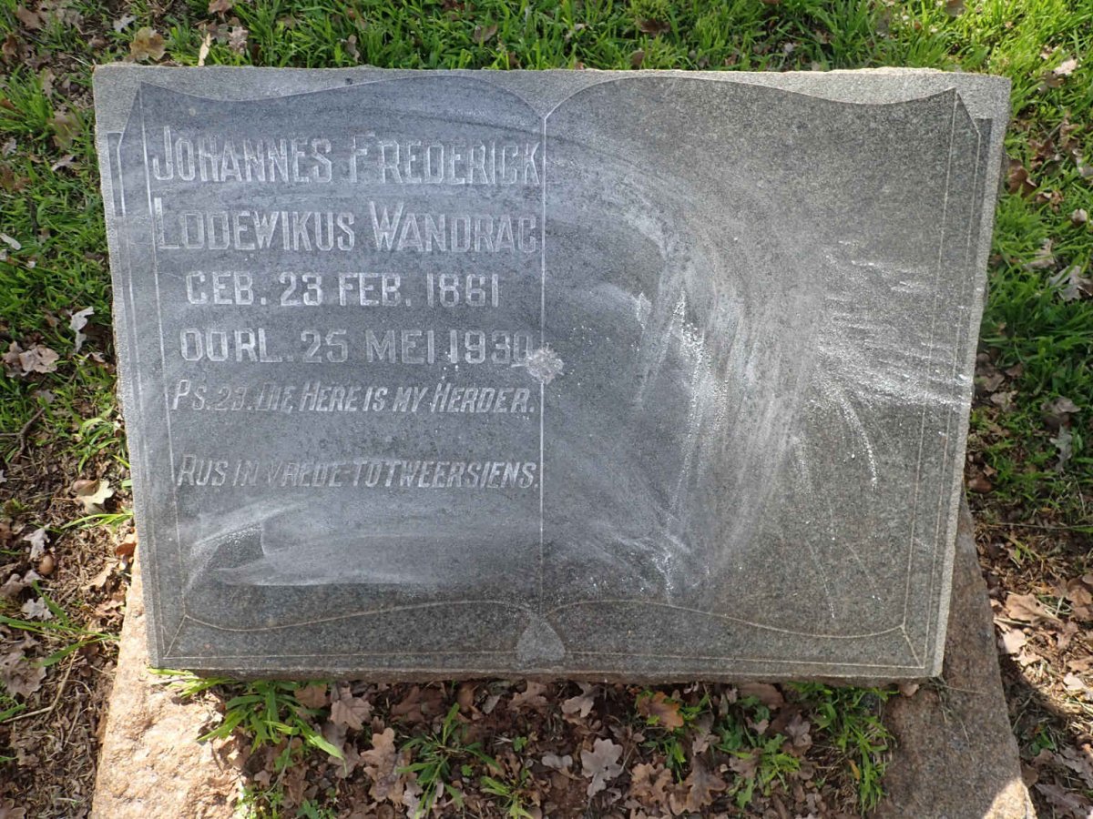 WANDRAG Johannes Frederick Lodewikus 1861-1930