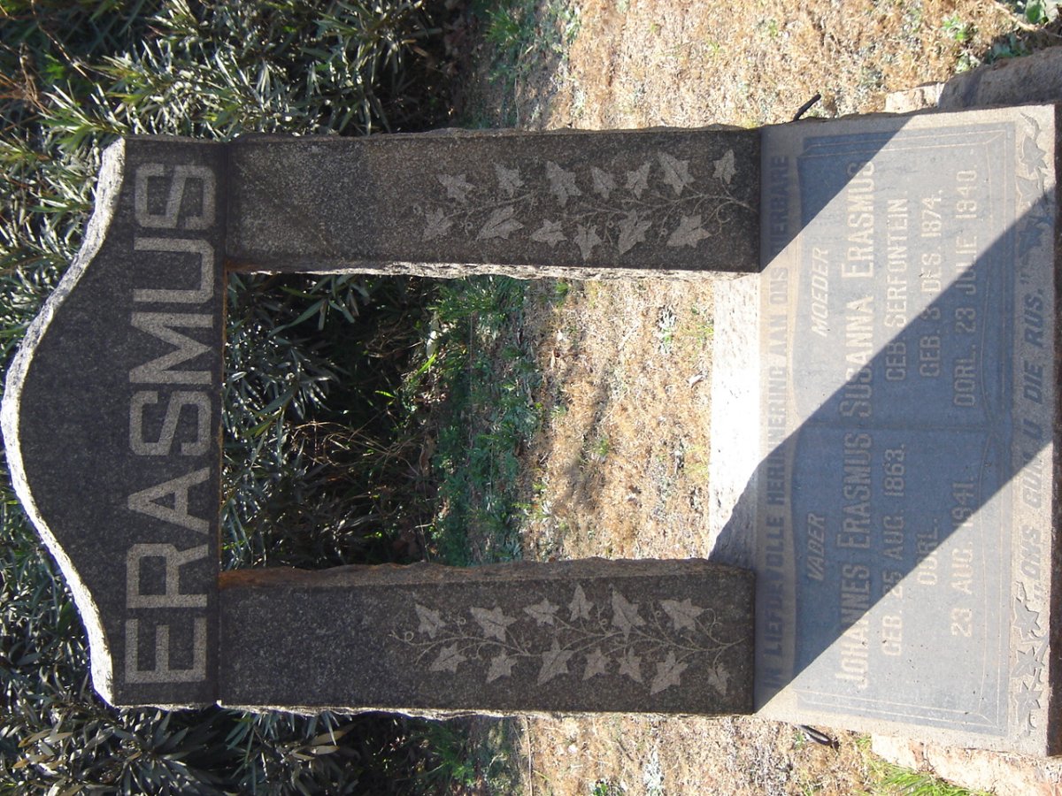 ERASMUS Johannes 1863-1941 &amp; Susanna SERFONTEIN 1874-1940