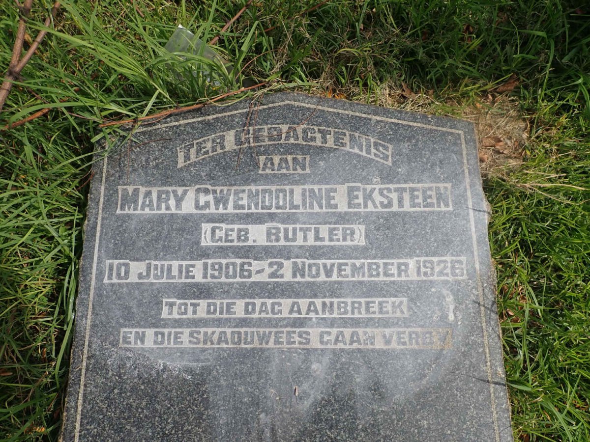 EKSTEEN Mary Gwendoline nee BUTLER 1906-1926