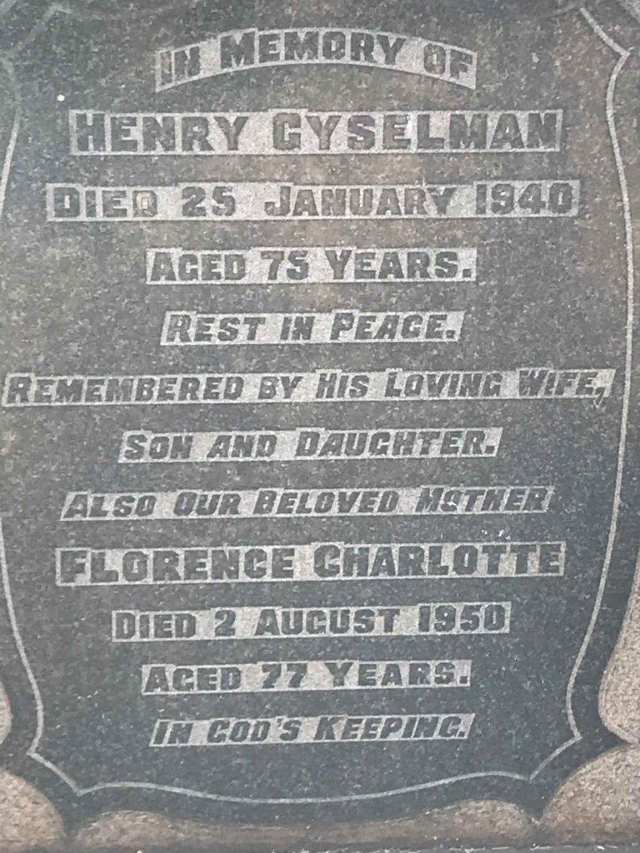 GYSELMAN Henry -1940 &amp; Florence Charlotte -1950