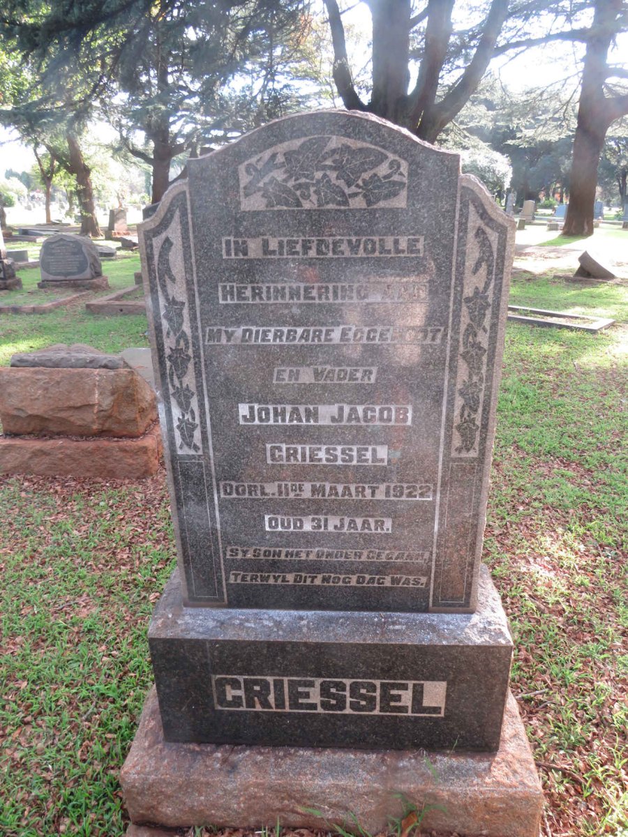 GRIESSEL Johan Jacob -1922