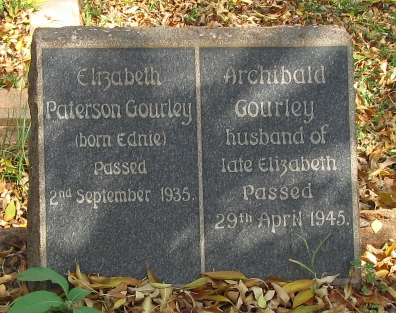 GOURLEY Archibald -1945 &amp; Elizabeth Paterson EDNIE -1935
