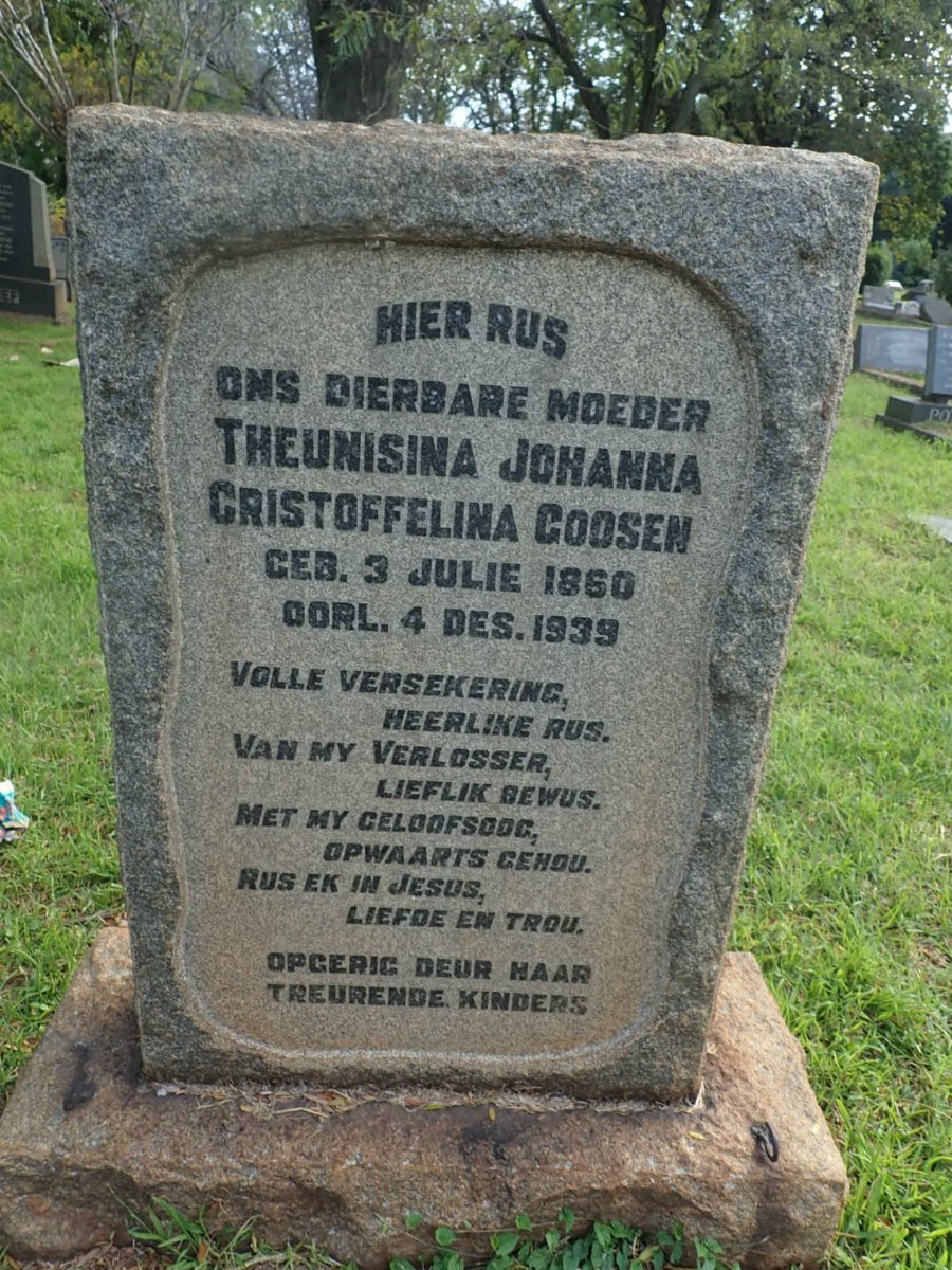 GOOSEN Theunisina Johanna Cristoffelina 1860-1939