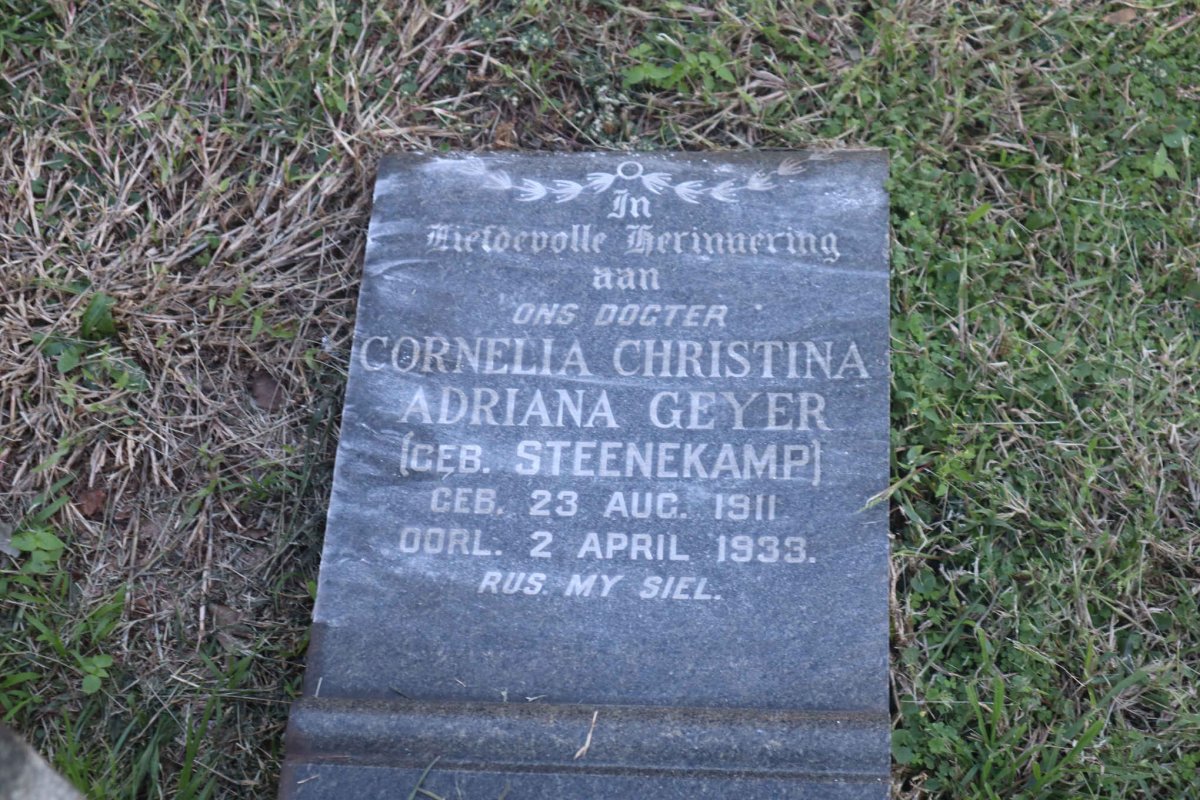 GEYER Cornelia Christina Adriana nee STEENEKAMP 1911-1933