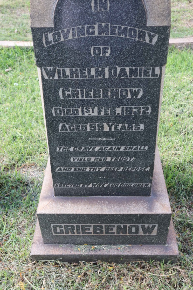 GRIEBENOW Wilhelm Daniel -1932