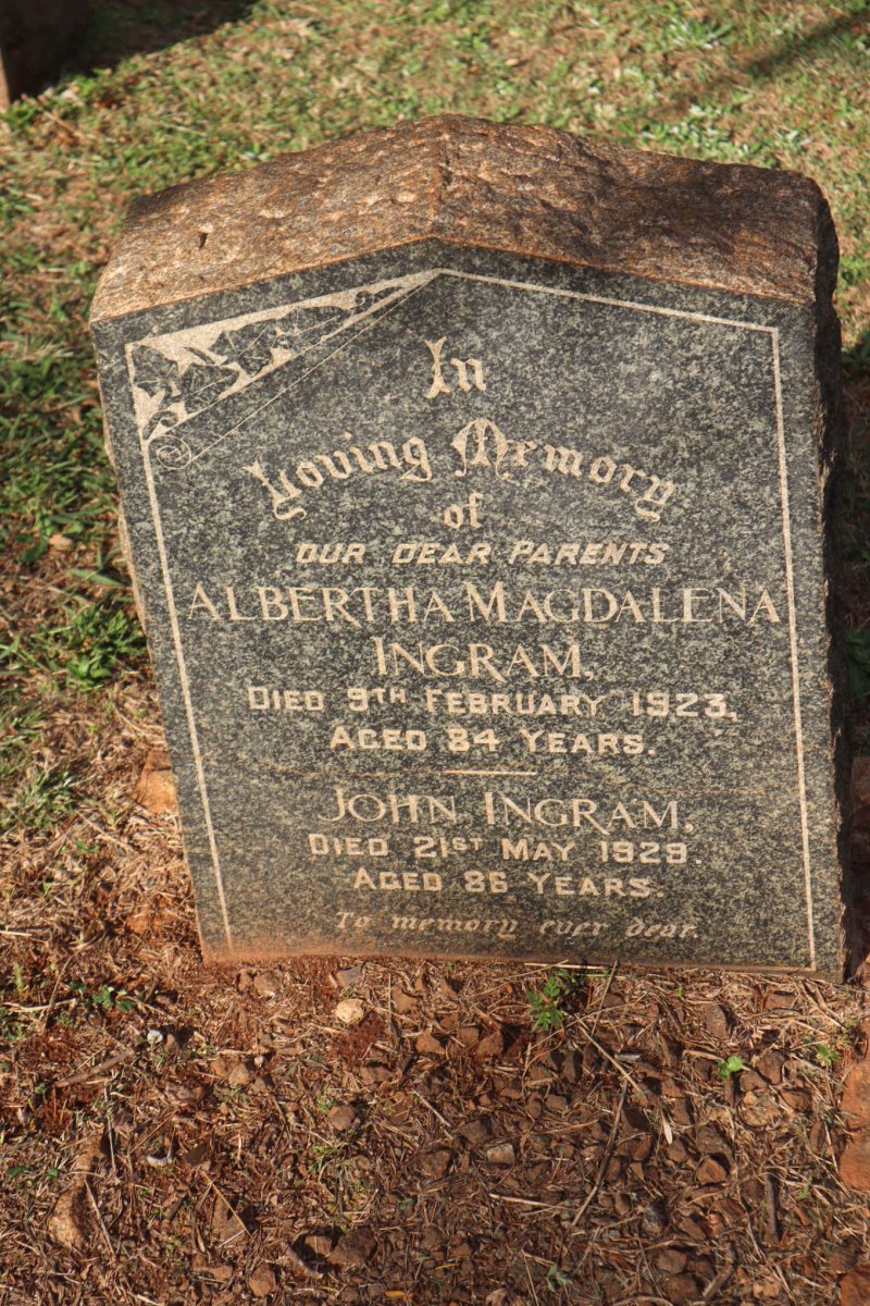 INGRAM John -1929 &amp; Albertha Magdalena -1923