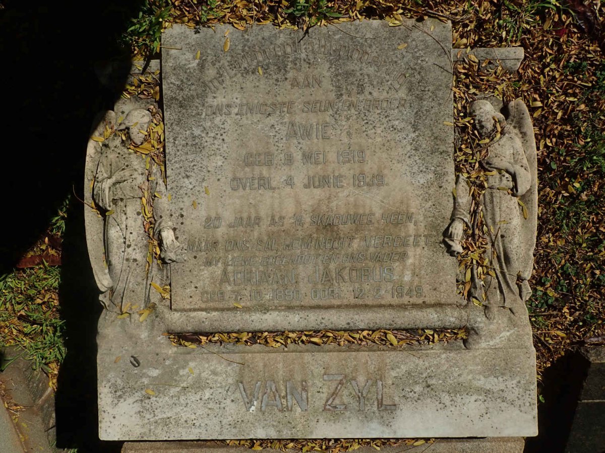 ZYL Awie, van 1919-1939 :: VAN ZYL Adriaan Jakobus 1890-1949