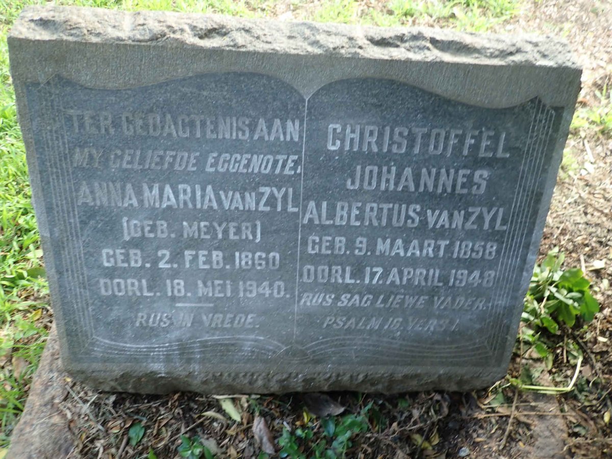 ZYL Christoffel Johannes Albertus, van 1858-1948 &amp; Anna Maria MEYER 1860-1940