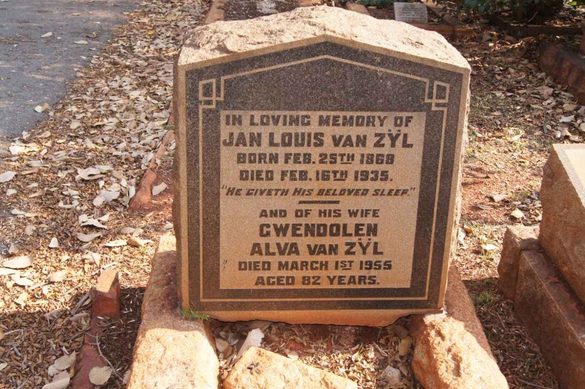 ZYL Jan Louis, van 1868-1935 &amp; Gwendolen Alva -1955