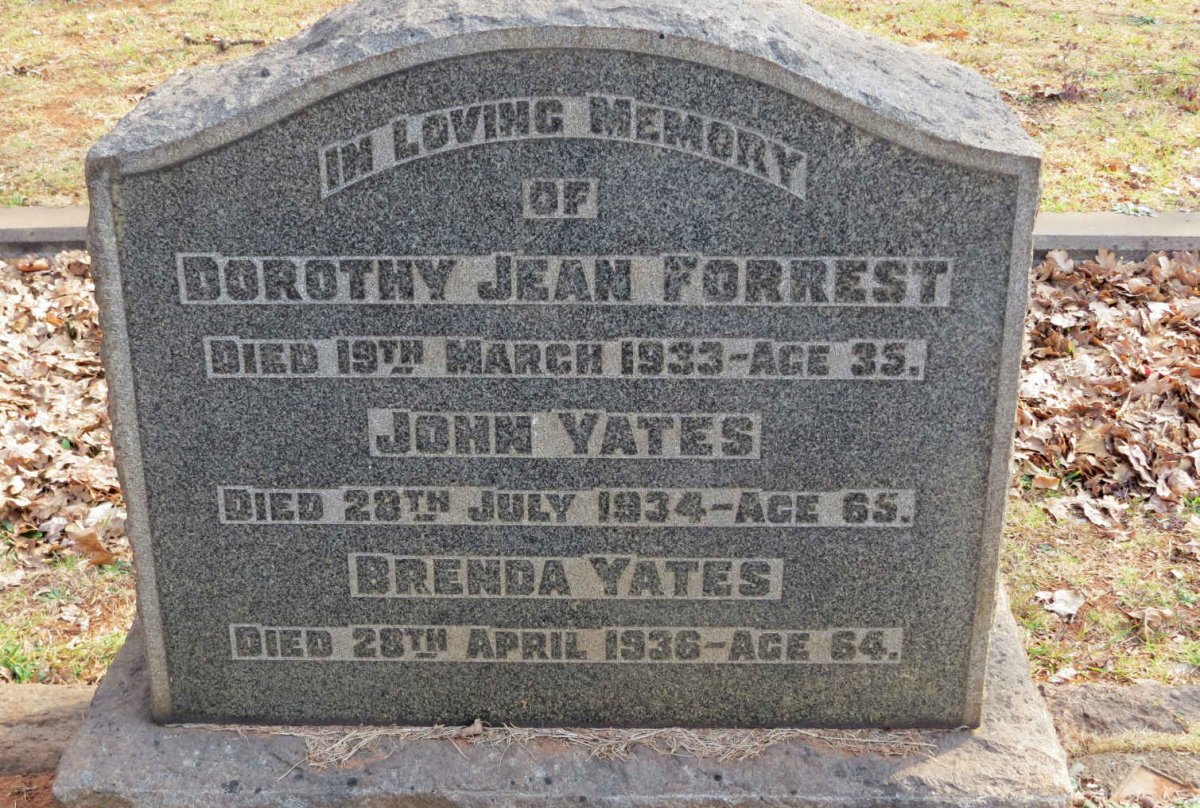 YATES John -1934 &amp; Brenda -1936 :: FORREST Dorothy Jean -1933