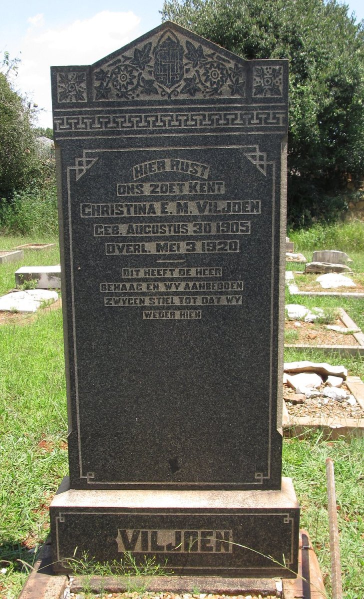 VILJOEN Christina E.M. 1905-1920