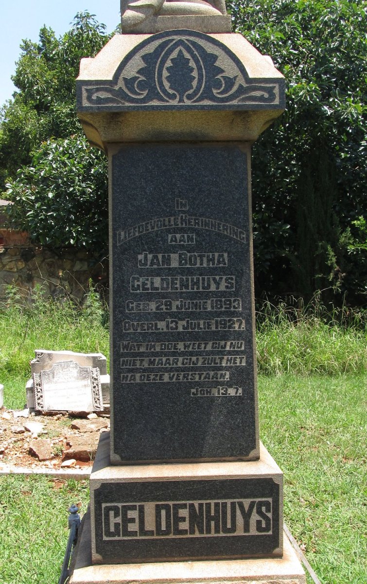 GELDENHUYS Jan Botha 1893-1927