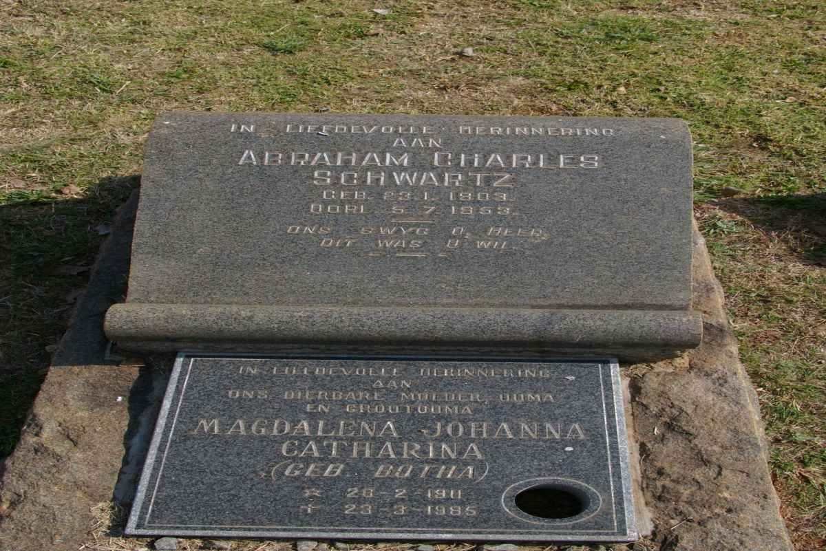 SCHWARTZ Abraham Charles 1903-1953 &amp; Magdalena Johanna Catharina BOTHA 1911-1985