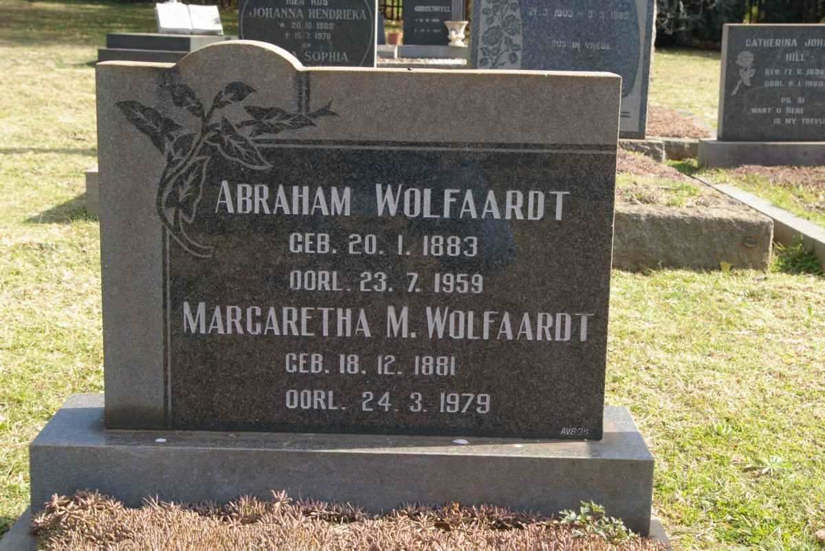 WOLFAARDT Abraham 1883-1956 &amp; Margaretha M. 1881-1979