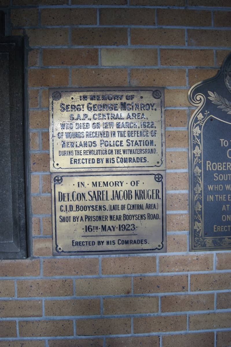MCINROY George -1922 :: KRUGER Sarel Jacob -1923