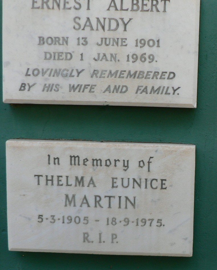 SANDY Ernest Albert 1901-1969 :: MARTIN Thelma Eunice 1905-1975