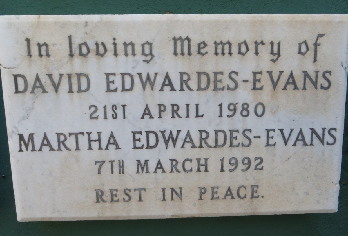 EVANS David, EDWARDES -1980 &amp; Martha -1992